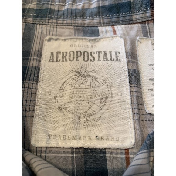 VTG Aeropostale Pearl Snap Western Shirt Mens L Multicolor L/S Plaid Check 90’s - Picture 5 of 6